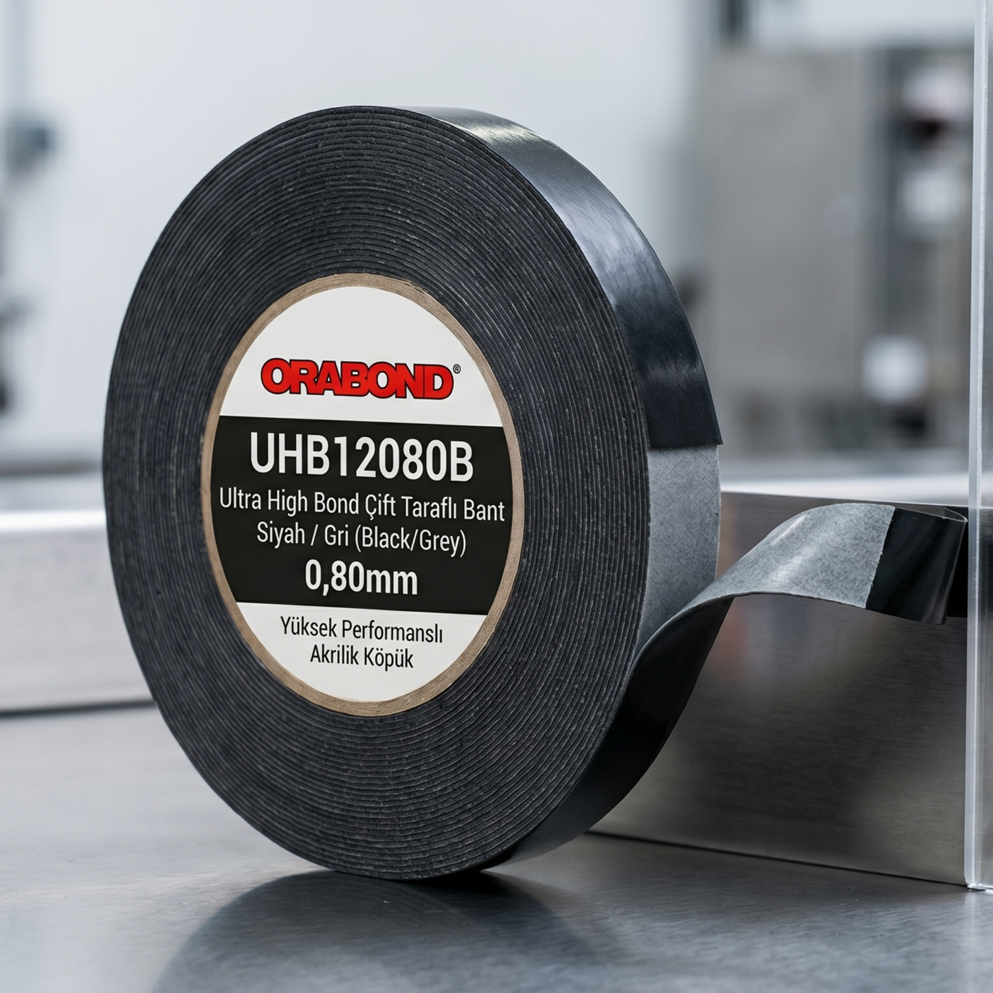 Orabond UHB12080B Siyah Gri Ultra High Bond Cift Tarafli Bant 0,80mm