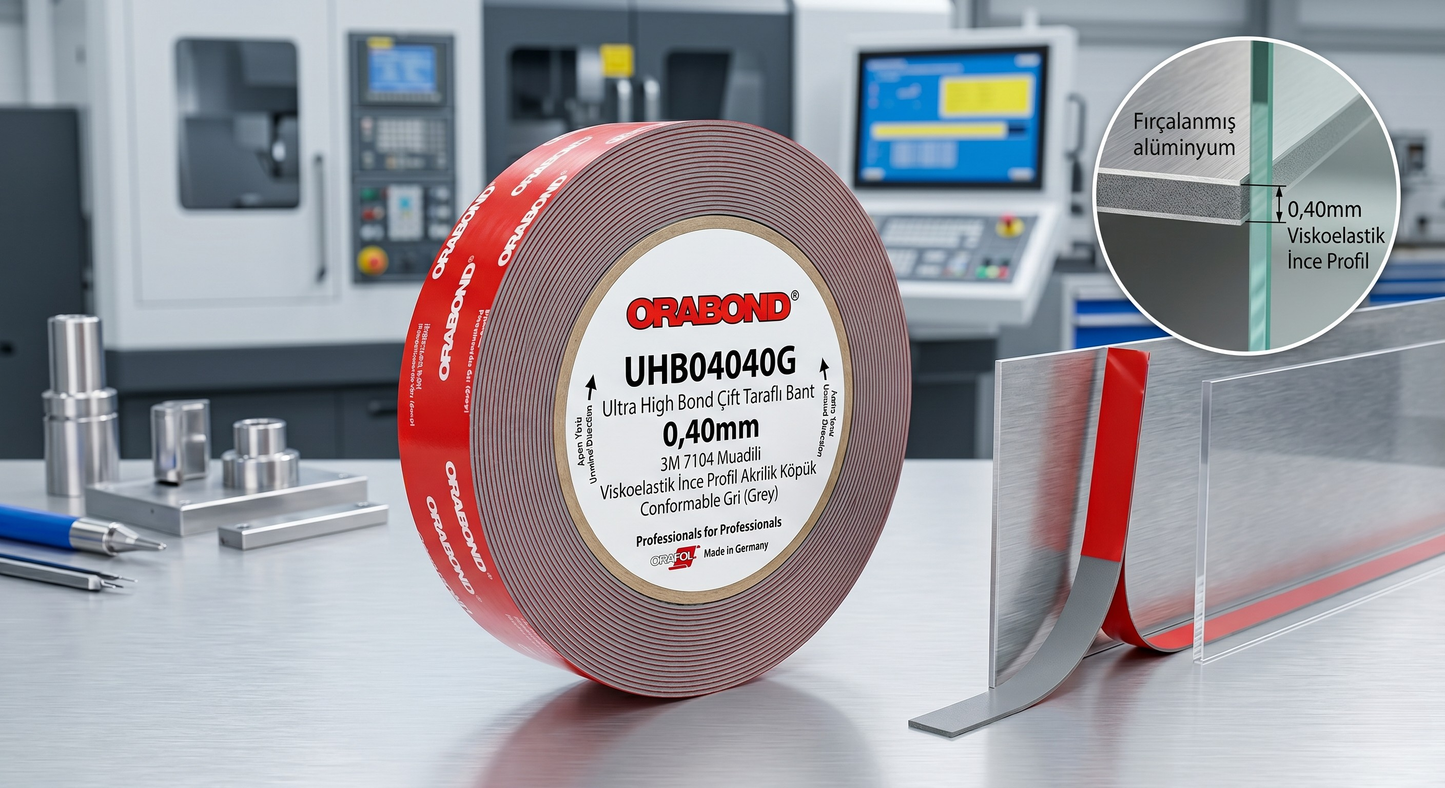 Orabond UHB04040G Gri Ultra High Bond Cift Tarafli Bant 0,40mm - 3M 7104 Muadili