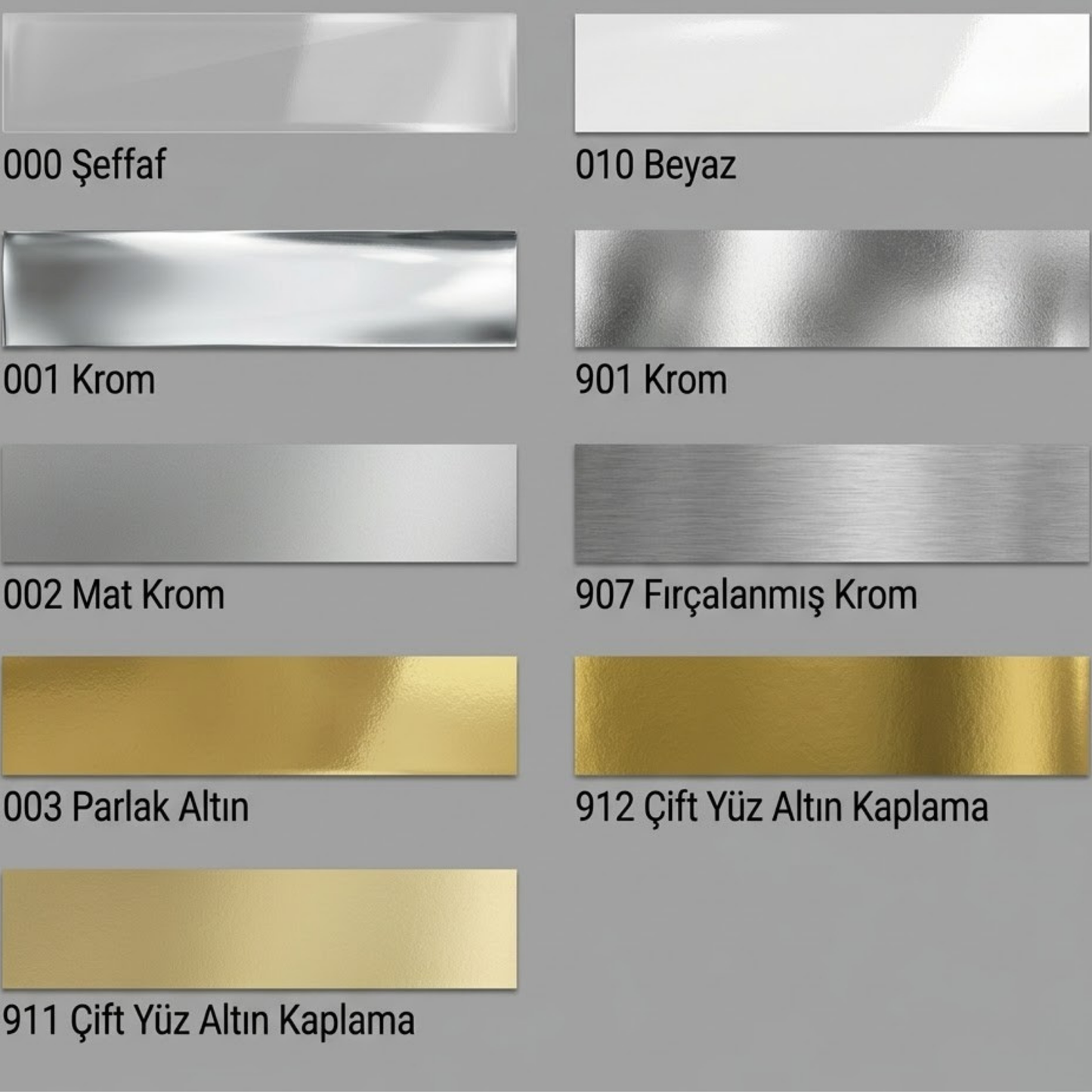 Oracal 352 Print Polyester Krom & Altın Varak Folyo | Etiket ve İsimlik