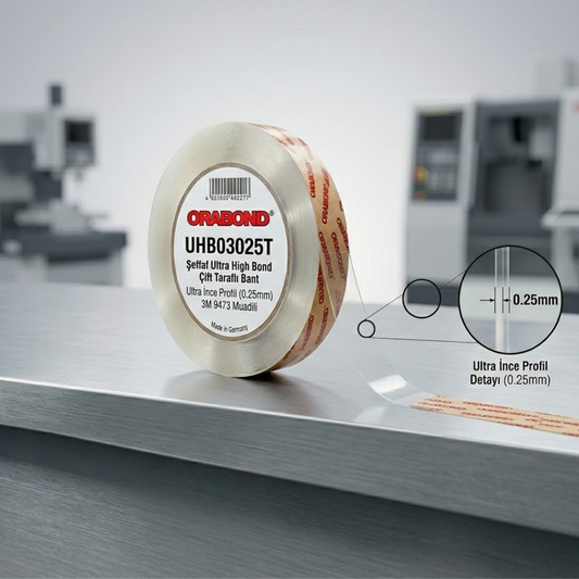 Orabond UHB03025T Seffaf Ultra High Bond Cift Tarafli Bant 0,25mm - 3M 9473 Muadili