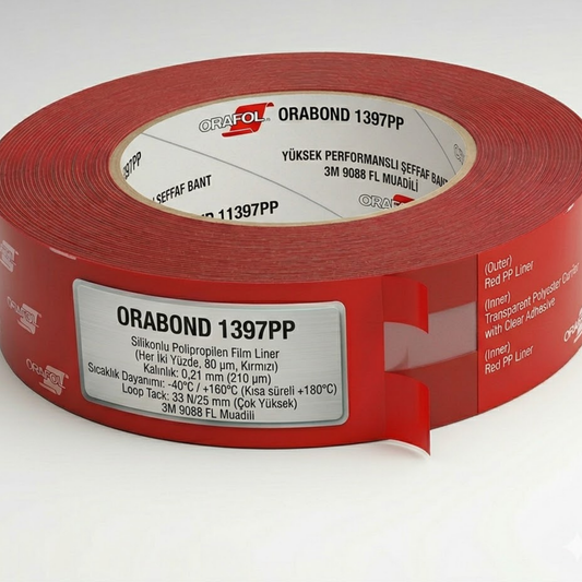 Orabond 1397PP Şeffaf Polyester Çift Taraflı Bant 0,21mm | 3M 9088 FL Muadili