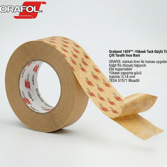 Orabond 1459TM Tissue Çift Taraflı Bant 0,14mm | TESA 51571 Muadili